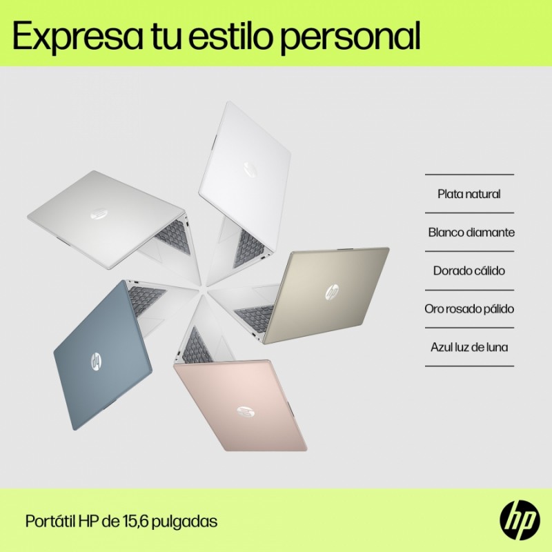 Portátil  HP 15-fd0069ns, 15.6 Full HD, Intel® Core™ i5-1335U, 16GB RAM,  512GB SSD, Gráficos Iris® Xe, W11 H, Plata